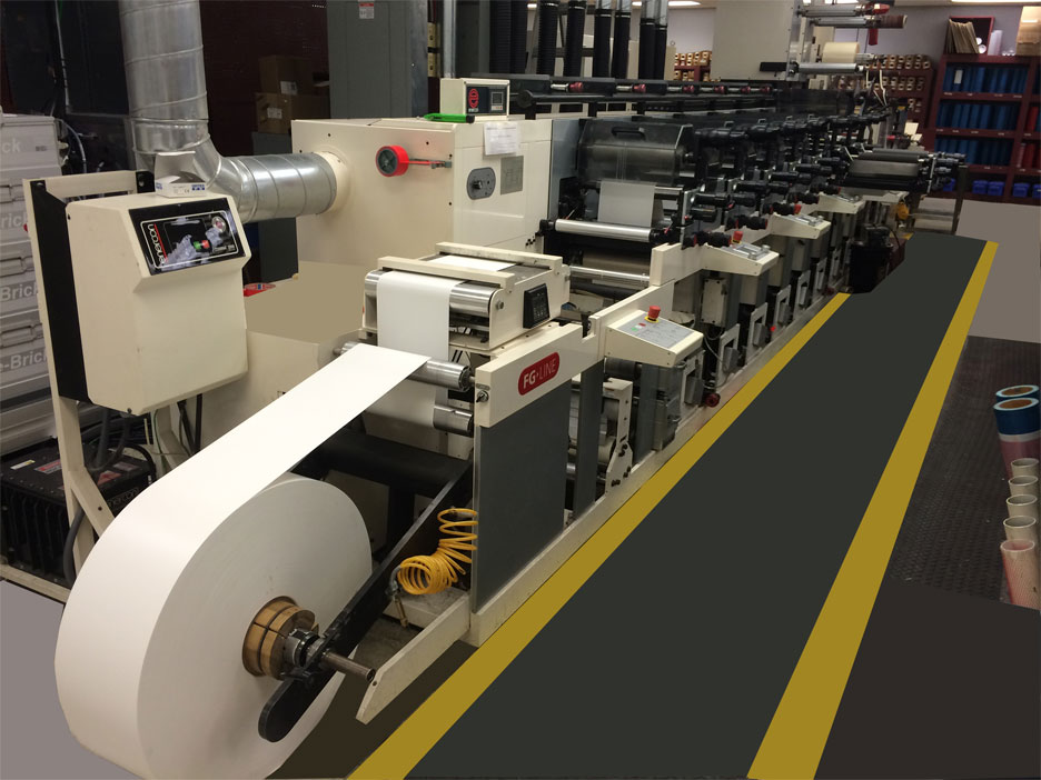 Flexographic press for label manufacture